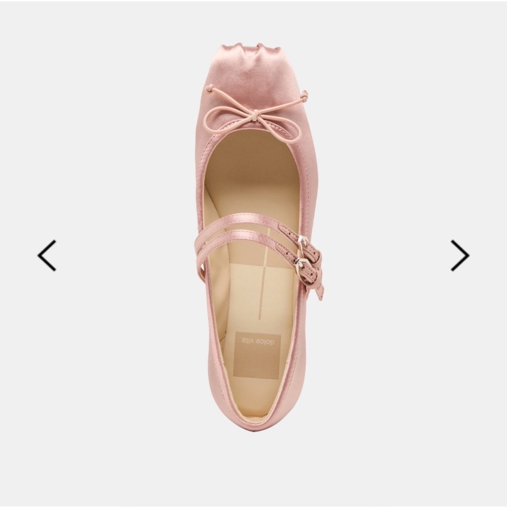 Dolce Vita Pink Flats with Bow and Straps - Picture 5 of 10